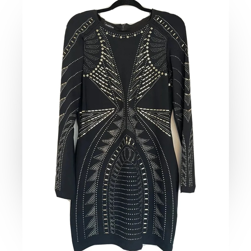 Beaded Long sleeve Mini Dress